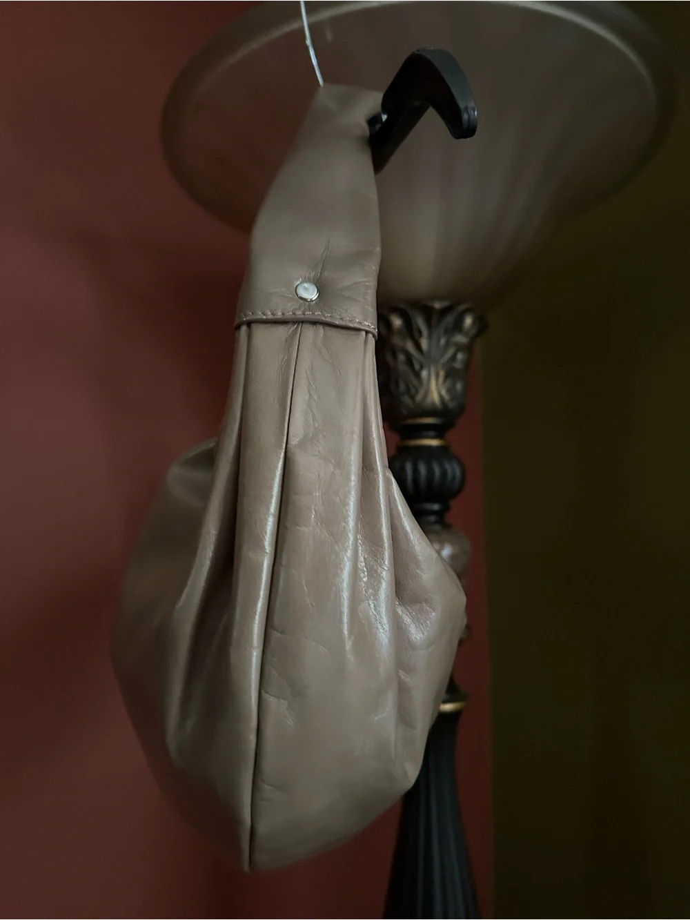 Banana Republic Taupe Hobo Leather Shoulder Bag